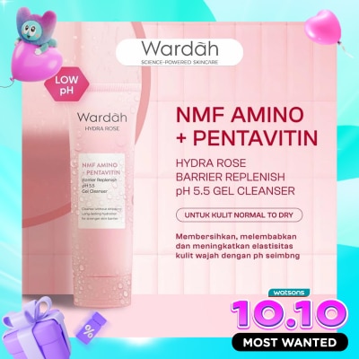 WARDAH Wardah Hydra Rose NMF Amino + Pentavitin Barrier Replenish pH 5.5 Gel Cleanser 100ml image