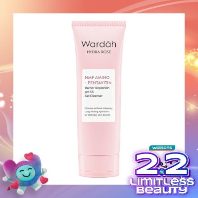 WARDAH Wardah Hydra Rose NMF Amino + Pentavitin Barrier Replenish pH 5.5 Gel Cleanser 100ml