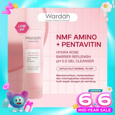 WARDAH - Wardah Hydra Rose NMF Amino + Pentavitin Barrier Replenish pH 5.5 Gel Cleanser 100ml