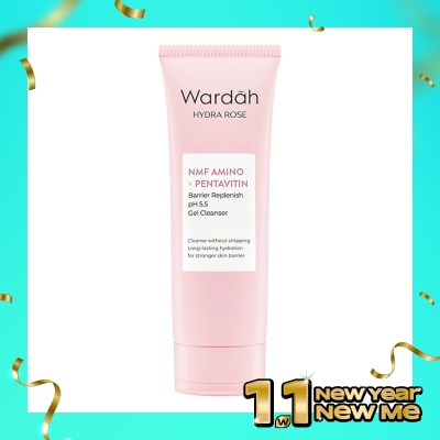 WARDAH Wardah Hydra Rose NMF Amino + Pentavitin Barrier Replenish pH 5.5 Gel Cleanser 100ml