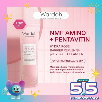 WARDAH - Wardah Hydra Rose NMF Amino + Pentavitin Barrier Replenish pH 5.5 Gel Cleanser 100ml