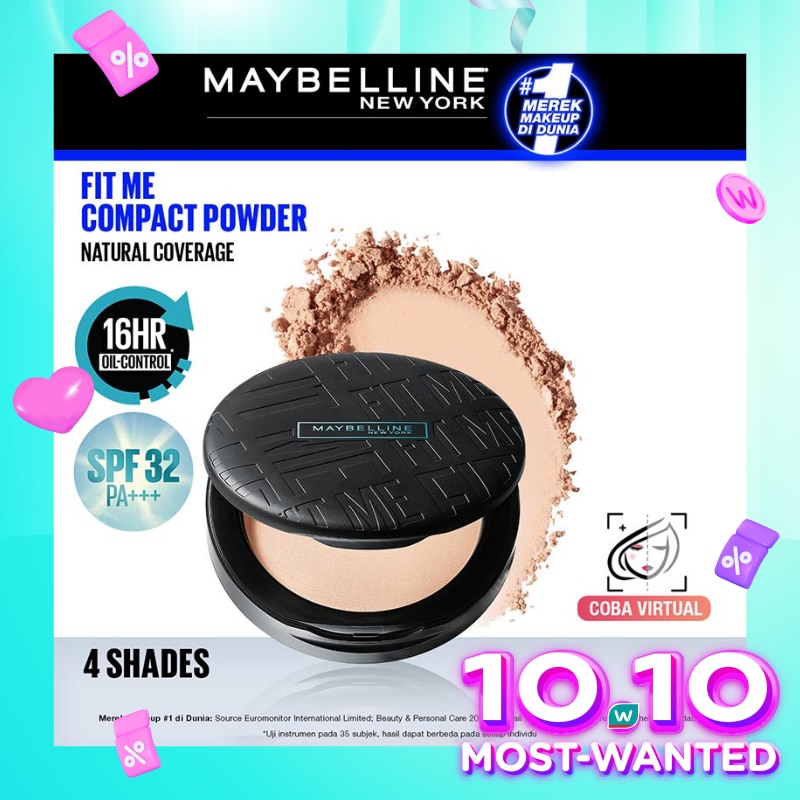 Promo Harga Maybelline Fit Me! 12-Hour Oil Control Powder 120 Classic Ivory 6 gr - Watsons