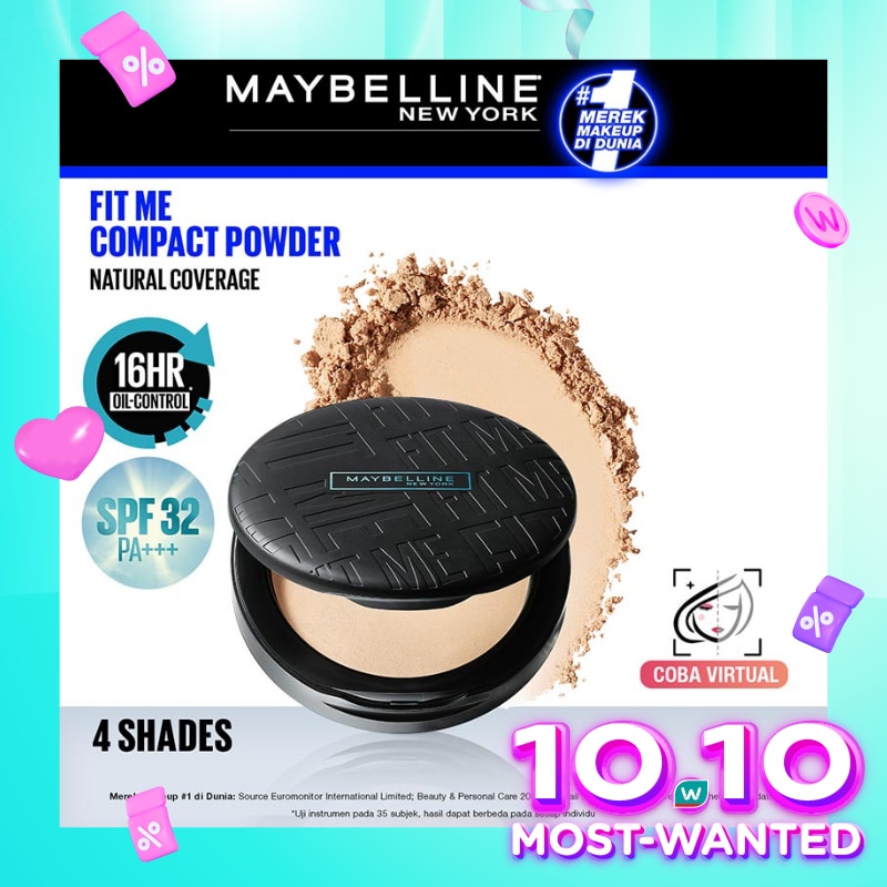 Promo Harga Maybelline Fit Me! 12-Hour Oil Control Powder 118 Light Beige 6 gr - Watsons