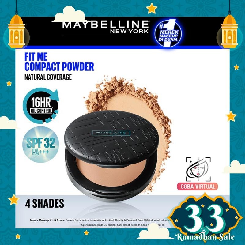 Promo Harga Maybelline Fit Me! 12-Hour Oil Control Powder 128 Warm Nude 6 gr - Watsons