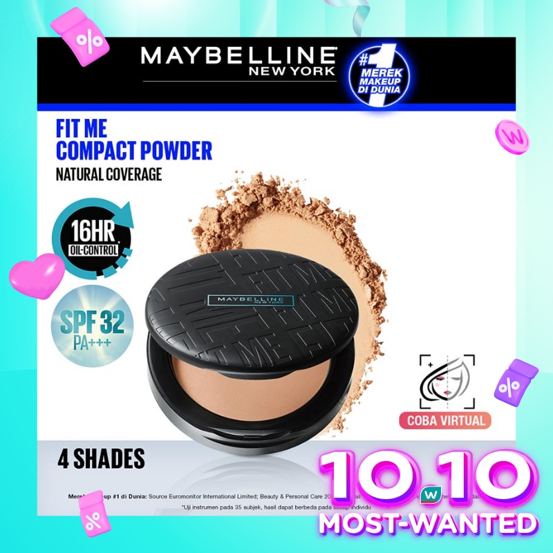 Promo Harga Maybelline Fit Me! 12-Hour Oil Control Powder 128 Warm Nude 6 gr - Watsons