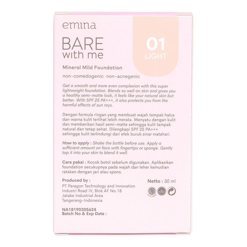 Bare With Me Mineral Mild Foundation 01 Light 30ml