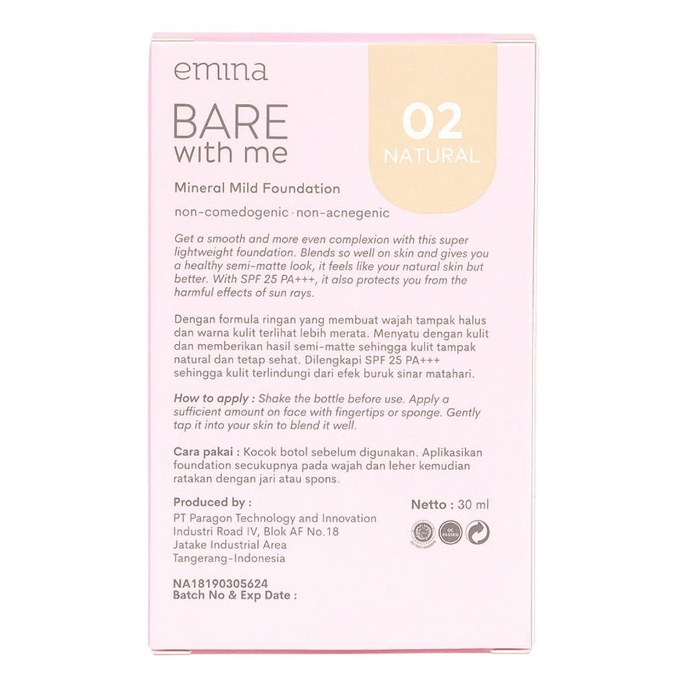 Bare With Me Mineral Mild Foundation 02 Natural 30ml