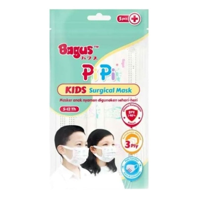 BAGUS PiPi Kids Surgical Mask - Masker Medis 3 ply 1 Pack Isi 5 pcs