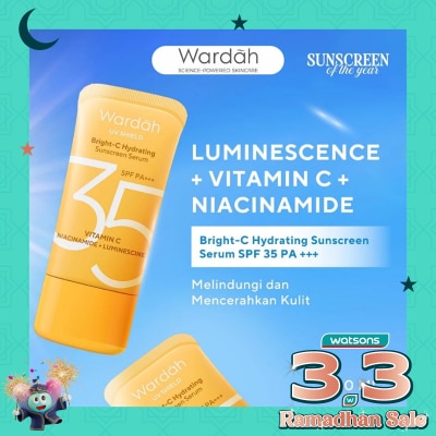 WARDAH UV Shield Bright-C Hydrating Sunscreen Serum SPF 35 PA+++ with Ultra ThinVeil Technology 40ml