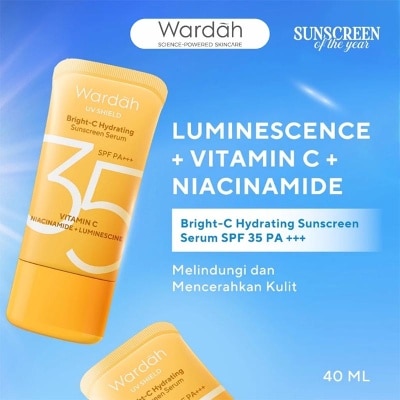 Wardah UV Shield Bright-C Hydrating Sunscreen Serum SPF 35 PA+++ with Ultra ThinVeil Technology 40ml
