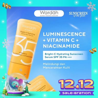 WARDAH UV Shield Bright-C Hydrating Sunscreen Serum SPF 35 PA+++ with Ultra ThinVeil Technology 40ml