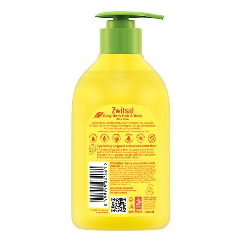 Zwitsal Baby Bath Natural 2 In 1 Hair & Body 300ml