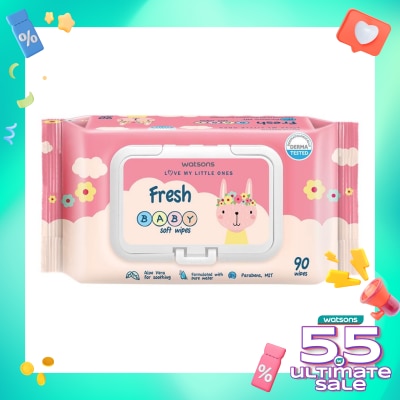 WATSONS W FRESH BABY WIPES (EMBOSS) 90S
