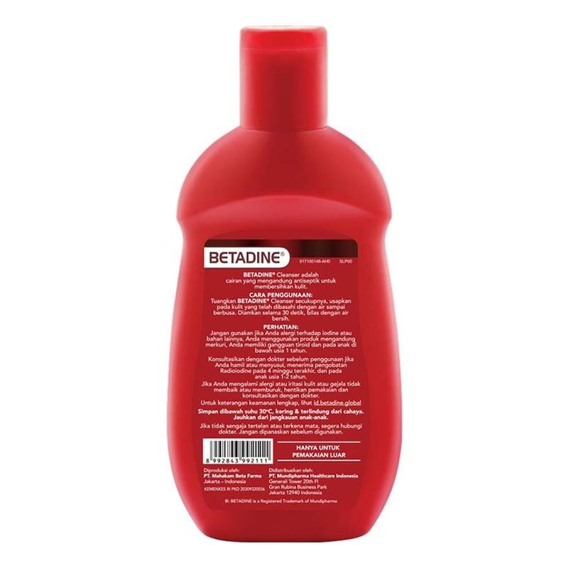 Betadine Merah Antiseptic Skin Cleanser 100ml