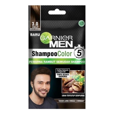 GARNIER Men Shampoo Color 3.0 Coklat Kehitaman 10ml + 10ml