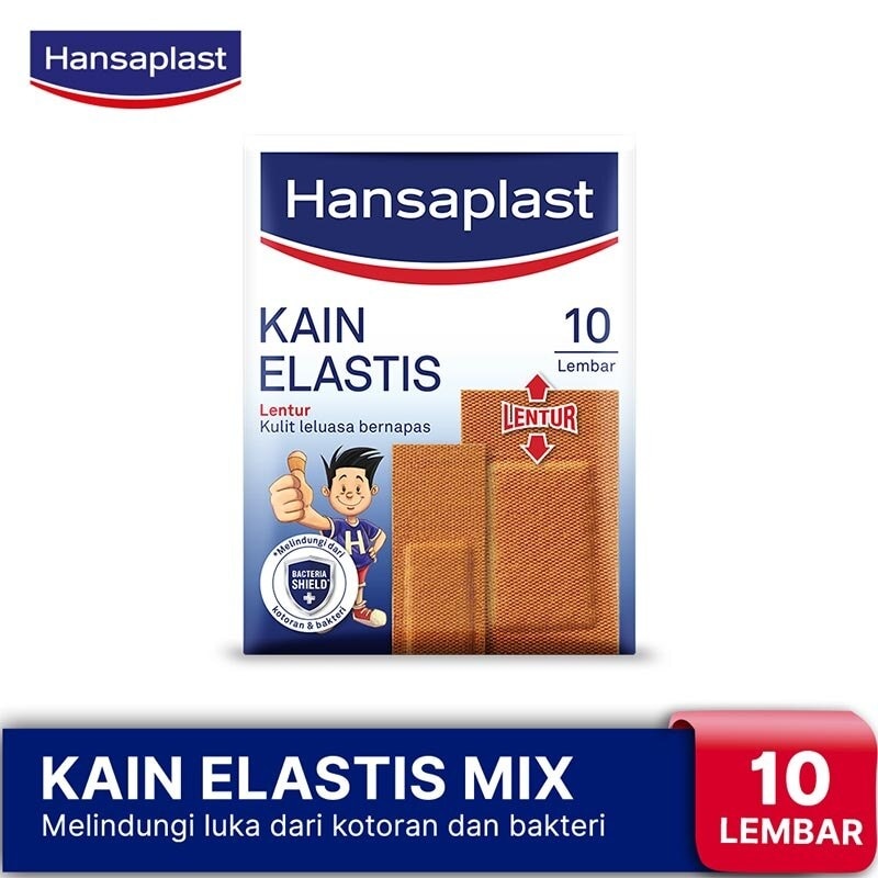 Hansaplast Kain Elastis Mix 10s - Plester Lentur Kulit Mudah Bernapas