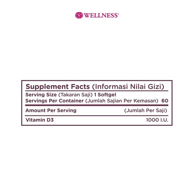 Vitamin D3 1000IU Softgel 60'S