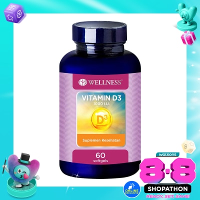 WELLNESS - Vitamin D3 1000IU Softgel 60'S image