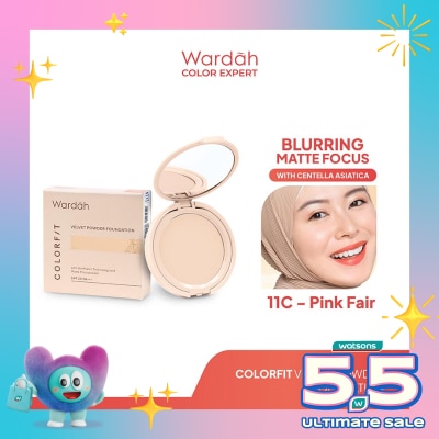 WARDAH - Wardah Colorfit Velvet Powder Foundation 11C Pink Fair 11g