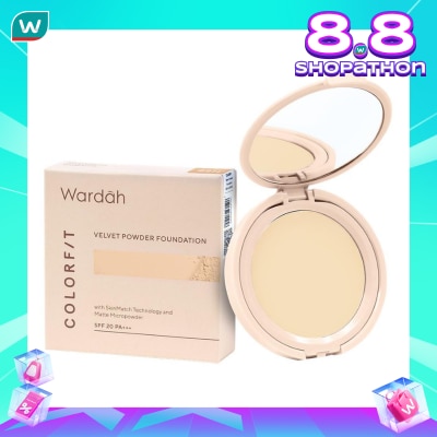 WARDAH Colorfit Velvet Powder Foundation 22N Light Ivory 11g