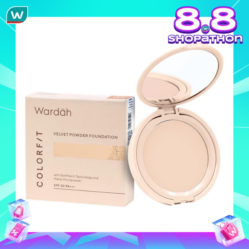 Promo Harga Wardah Colorfit Velvet Powder Foundation 32N 11 gr - Watsons