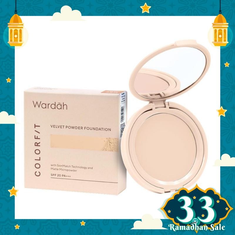 Promo Harga Wardah Colorfit Velvet Powder Foundation 32N 11 gr - Watsons