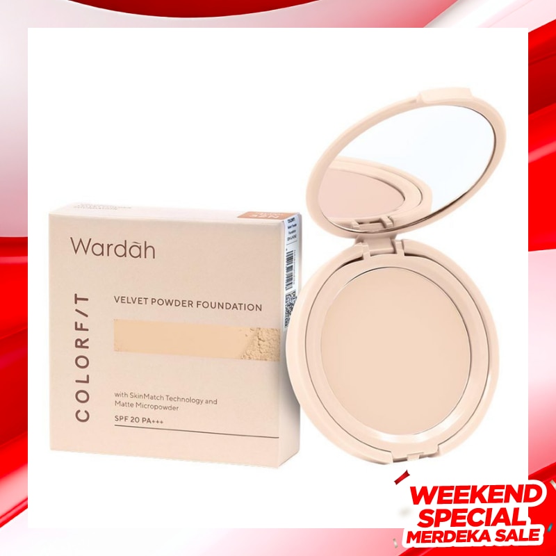 Promo Harga Wardah Colorfit Velvet Powder Foundation 32N 11 gr - Watsons