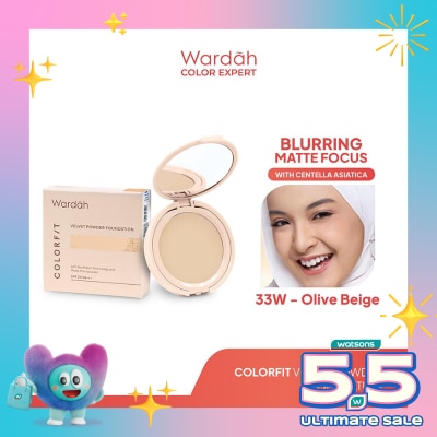 WARDAH - Colorfit Velvet Powder Foundation 33W Olive Beige 11g