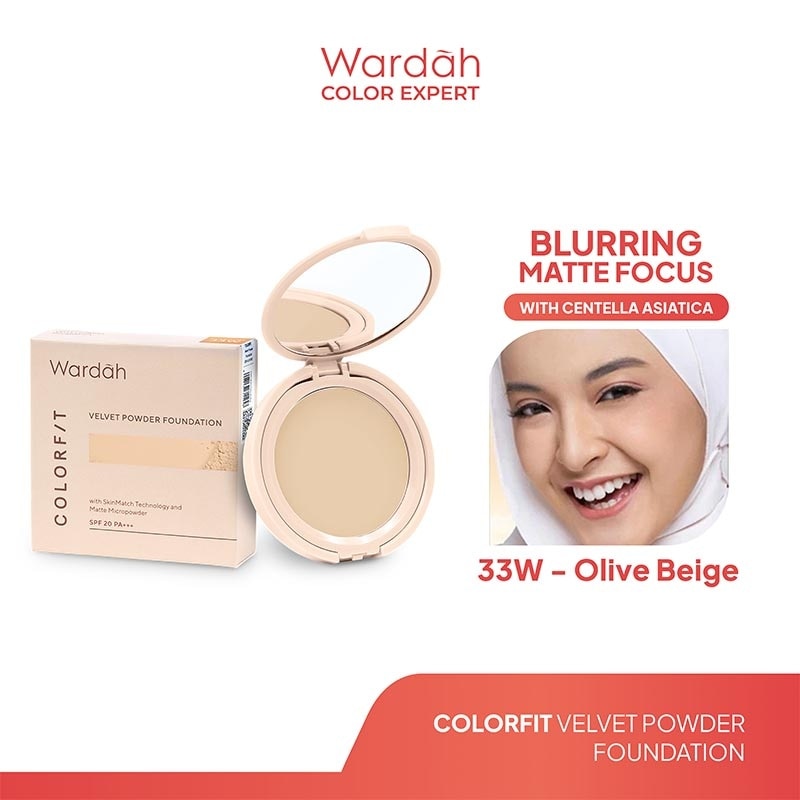 Promo Harga Wardah Colorfit Velvet Powder Foundation 33W 11 gr - Watsons