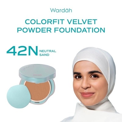 WARDAH - Colorfit Velvet Powder Foundation 42N Neutral Sand 11g