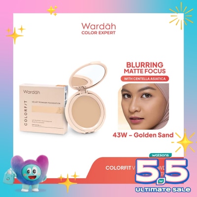 WARDAH - Wardah Colorfit Velvet Powder Foundation 43W Golden Sand 11g