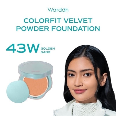 WARDAH - Colorfit Velvet Powder Foundation 43W Golden Sand 11g