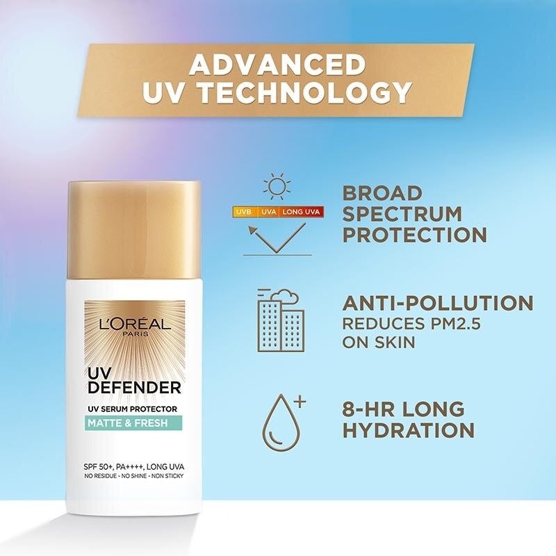 UV Serum Protector L'Oreal UV Defender Matte & Fresh SPF50+ / PA++++ 50ml