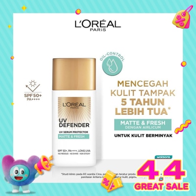 L'OREAL - L'Oreal UV Defender Matte & Fresh Sunscreen SPF50+ PA++++ 50ml