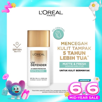 L'OREAL - L'Oreal UV Defender Matte & Fresh Sunscreen SPF50+ PA++++ 50ml