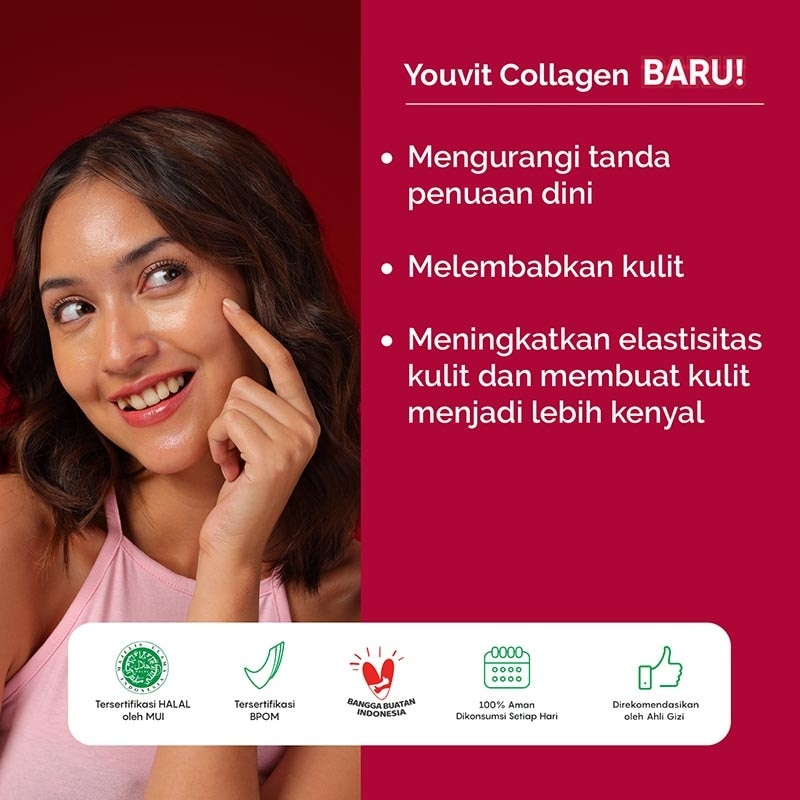 Youvit Collagen 7 Hari dengan VERISOL, Bioactive Collagen Peptides, Vitamin C, Superberries 59g