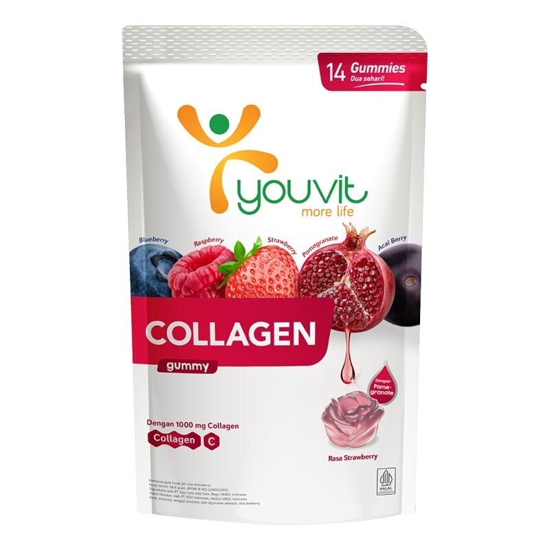 Youvit Collagen 7 Hari dengan VERISOL, Bioactive Collagen Peptides, Vitamin C, Superberries 59g