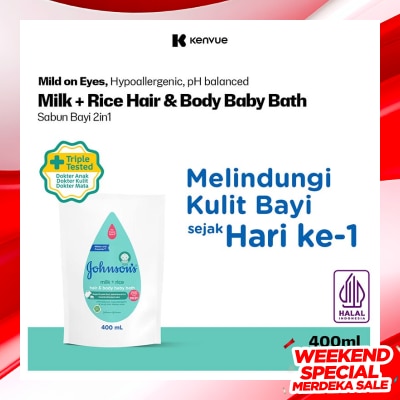 JOHNSON&JOHNSON Johnson &. Johnson Baby Bath Milk and Rice Refill 400ml