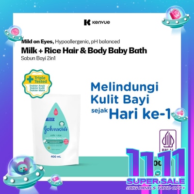 JOHNSON&JOHNSON Johnson &. Johnson Baby Bath Milk and Rice Refill 400ml
