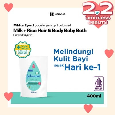 JOHNSON & JOHNSON Johnson & Johnson Baby Bath Milk and Rice Refill 400ml