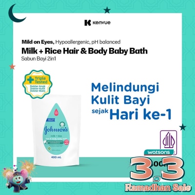 JOHNSON&JOHNSON Johnson &. Johnson Baby Bath Milk and Rice Refill 400ml