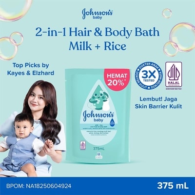 JOHNSON'S - Johnson &. Johnson Baby Bath Milk and Rice Refill 400ml