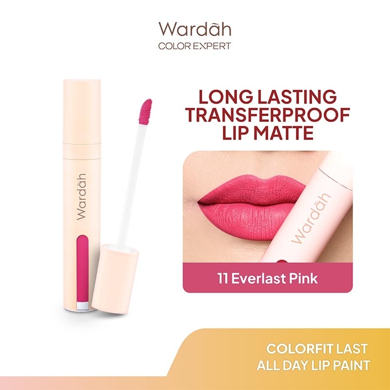 Colorfit Last All Day Lip Paint 11 Everlast Pink 4g - Tahan Lama Hingga 12 Jam - Transferproof dengan One Swipe Coverage - Warna Intense