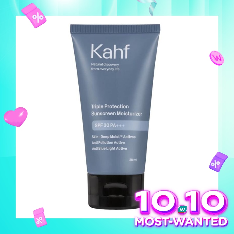 Promo Harga Kahf Triple Protection Sunscreen Moisturizer SPF 30 30 ml - Watsons