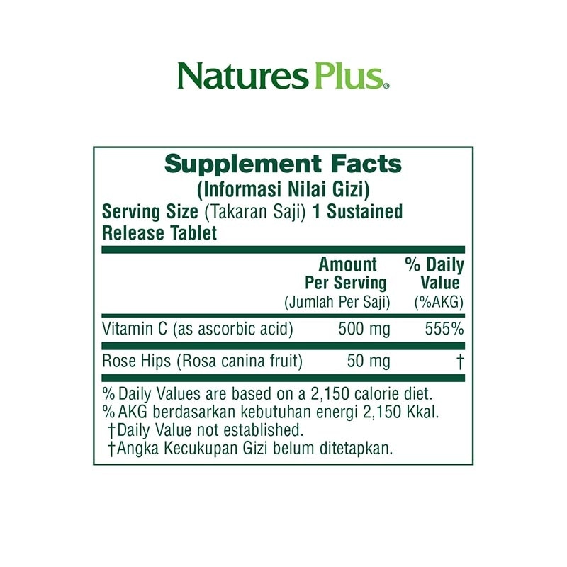 Sustained Release Vitamin C 500mg with Rose Hips Tablet 90'S
