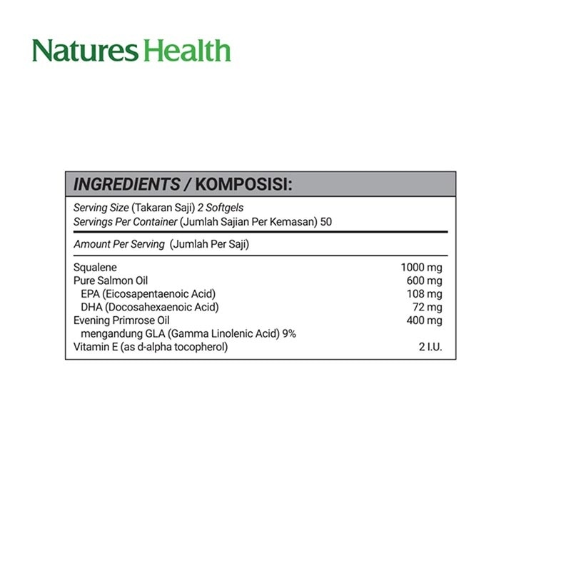 Natures Health Squalene + Omega 3 + EPO 3in1 100s