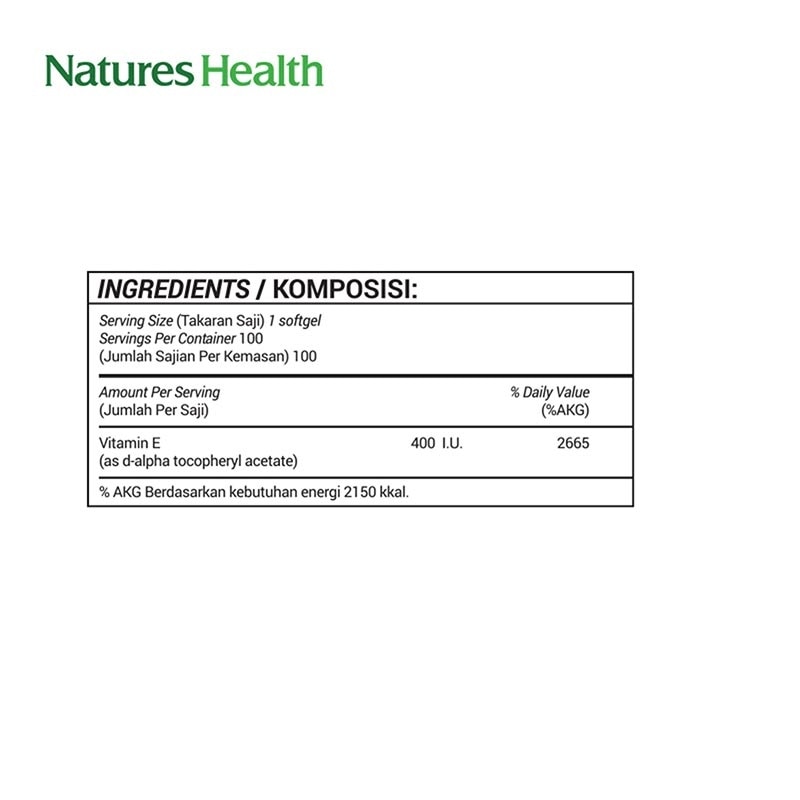Vitamin E 400 IU Softgel 100'S