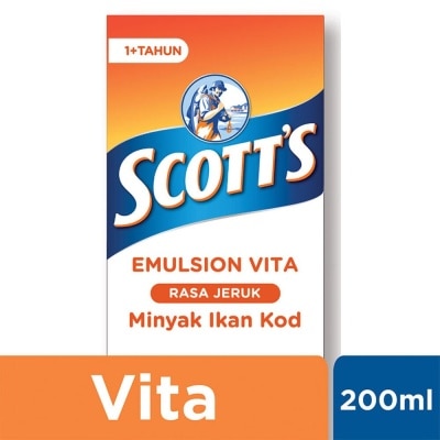 SCOTT'S EMULSION Emulsion Vita Rasa Jeruk dengan Vitamin A dan D + Kalsium 200ml