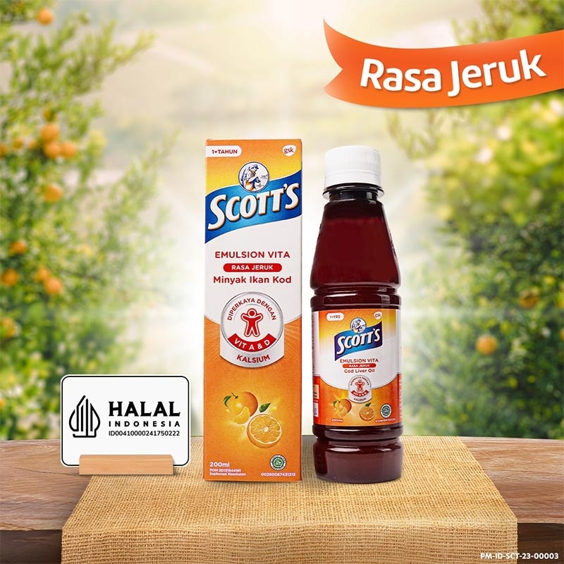 Vita Minyak Ikan Kod Rasa Jeruk dengan Vitamin A, D & Kalsium 400ml