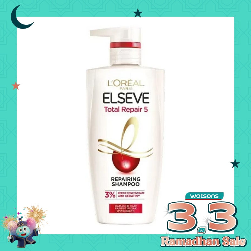 L'Oreal Paris Elseve Total Repair 5 Repairing Shampoo Hair Care 650ml